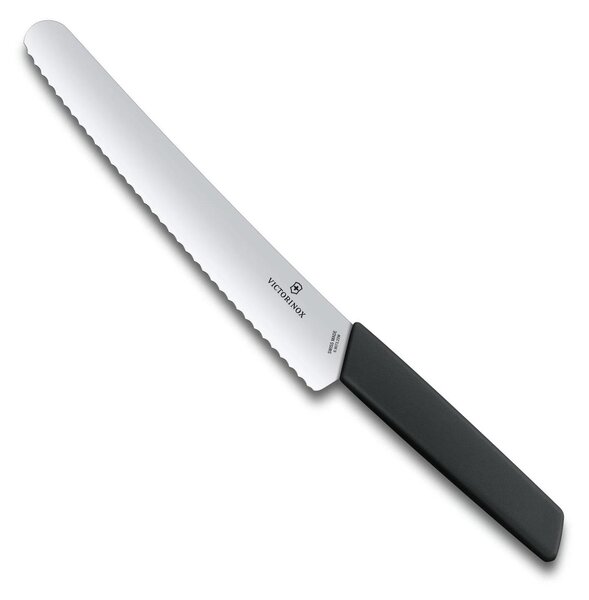 Nůž na chleba 22 cm černý SWISS MODERN - Victorinox (Nůž na pečivo 22 cm SWISS MODERN černý - Victorinox)