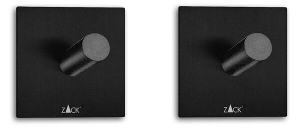Set 2ks háčků na ručník DUPLO 4,2x4,2 cm, černý - ZACK (DUPLO 2 ks háčků, 4,2 x 4,2 cm, černý - ZACK)