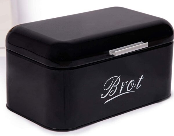Chlebník v retro stylu černý - Theo&Cleo (Box na pečivo Retro černý - Theo&Cleo)