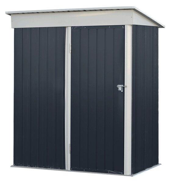 KONDELA Plechový zahradní domek na nářadí, antracitová / bílá, 1,6x0,9 m, NELON