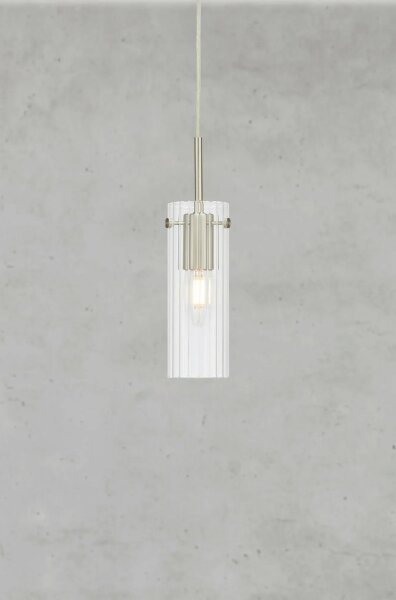 Markslöjd 109013 - Lustr na lanku TIBIA 1xE14/40W/230V čirá/mosaz