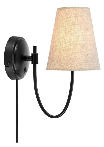 Markslöjd 108907 - Nástěnná lampa AMAR 1xE14/40W/230V len/černá