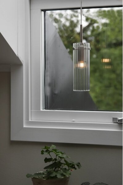 Markslöjd 109013 - Lustr na lanku TIBIA 1xE14/40W/230V čirá/mosaz