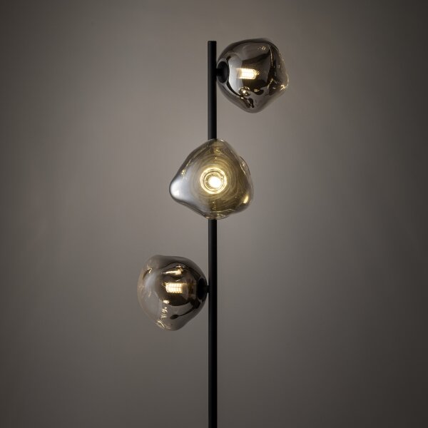 Brilagi - Stojací lampa VULCANO 3xG9/8W/230V černá/kouřová černá