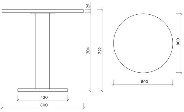 Noo.ma Černý lakovaný bistro stolek Sool 80 cm