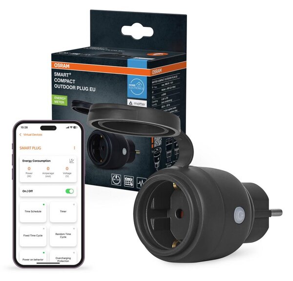 Osram - Chytrá venkovní zásuvka SMART+ MATTER SCHUKO 3680W/230V/16A IP44 Wi-Fi