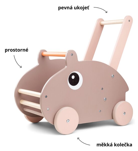 Růžový dětský vozík Done by Deer Ozzo