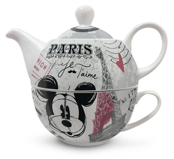 Čaj pro jednoho Mickey Mouse DISNEY COFFEE IN THE CITY - EGAN (Porcelánová Konvička vložená do šálku DISNEY COFFEE IN THE CITY - EGAN)