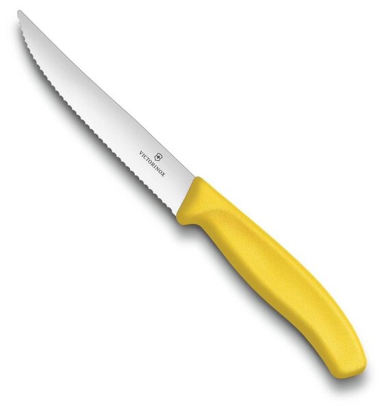 Nůž na steak zoubkovaný SWISS CLASSIC 12 cm žlutý - Victorinox (Swiss Classic Gourmet steakový nůž 12cm žlutý - Victorinox)