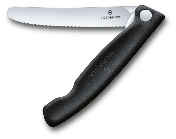 Skládací svačinový nůž SWISS CLASSIC černý - Victorinox (SWISS CLASSIC Skládací zoubkovaný nůž černý - Victorinox)