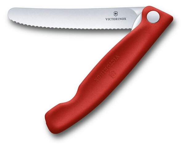Skládací svačinový nůž SWISS CLASSIC červený - Victorinox (SWISS CLASSIC Skládací zoubkovaný nůž červený - Victorinox)