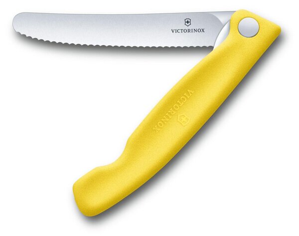 Skládací svačinový nůž SWISS CLASSIC žlutý - Victorinox (SWISS CLASSIC Skládací zoubkovaný nůž žlutý - Victorinox)