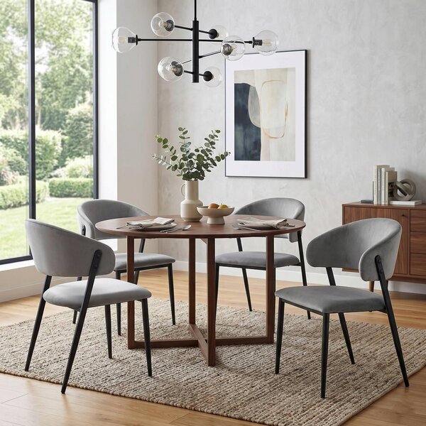 Furnitex Čalouněná Židle K48-FX Šedý Samet Riviera 91