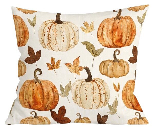 Flanelový povlak na polštář LEAVES & PUMPKINS 45x45 cm, barevný