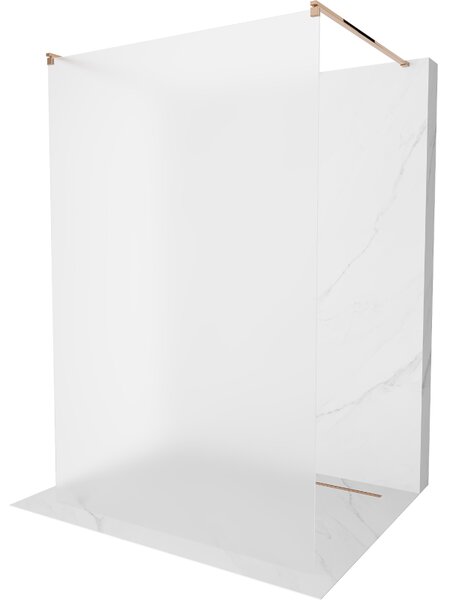 Mexen Kioto, průchozí sprchová zástěna 100 x 200 cm, 8mm sklo námraza, 2x růžové zlato stabilizační rozpěra, 800-100-002-60-30