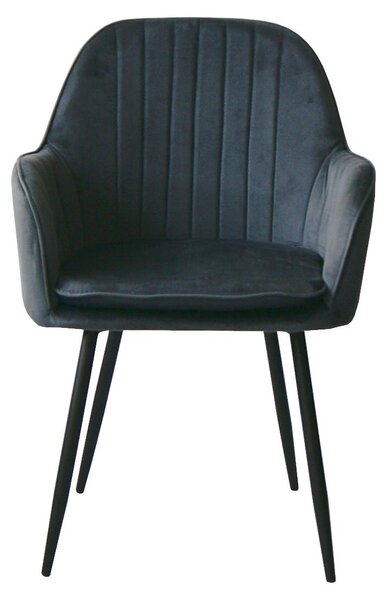 Ekspand | Velurové křeslo BL208 Queen - Tmavě šedé - Čalouněné - Moderní design - Vysoký komfort