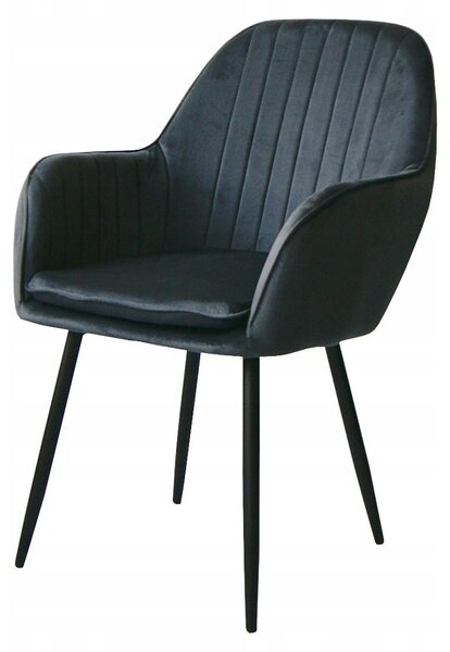 Ekspand | Velurové křeslo BL208 Queen - Tmavě šedé - Čalouněné - Moderní design - Vysoký komfort