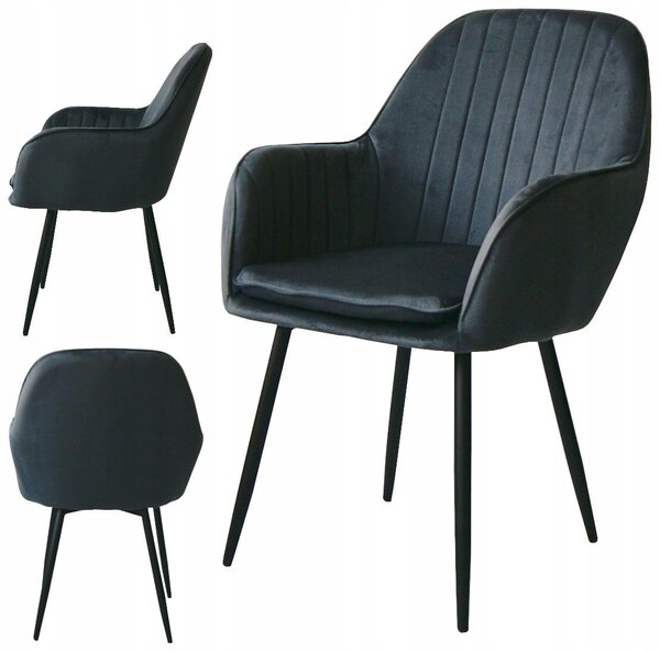 Ekspand | Velurové křeslo BL208 Queen - Tmavě šedé - Čalouněné - Moderní design - Vysoký komfort