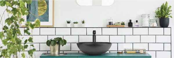 Invena Siros, vysoká umyvadlová baterie, černá matná, BU-90-W04-A