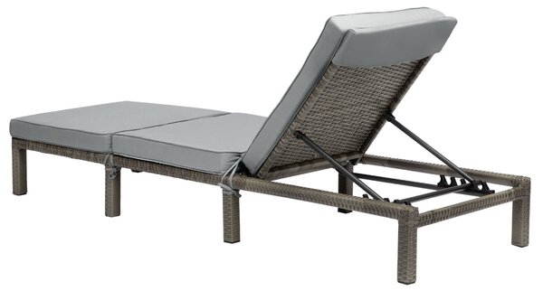 Polohovatelné ratanové lehátko BestBerg BBRF-1140G / šedá