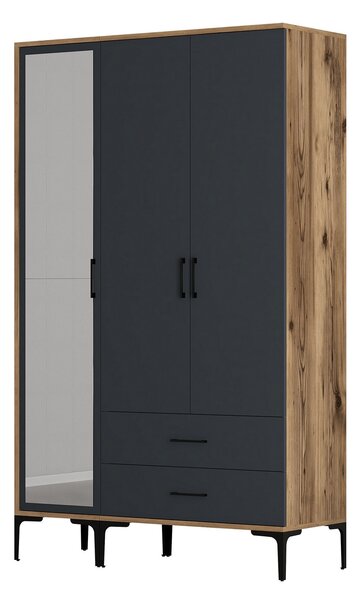 Šatní skříň Kiara RT (ořech + antracit). Akce -25%