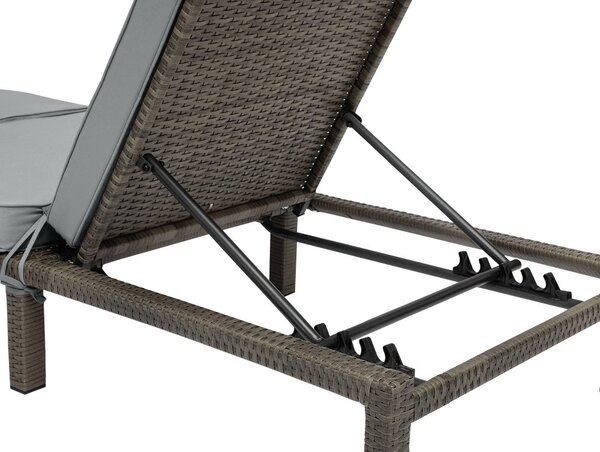Polohovatelné ratanové lehátko BestBerg BBRF-1140G / šedá