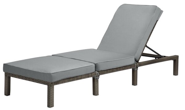 Polohovatelné ratanové lehátko BestBerg BBRF-1140G / šedá