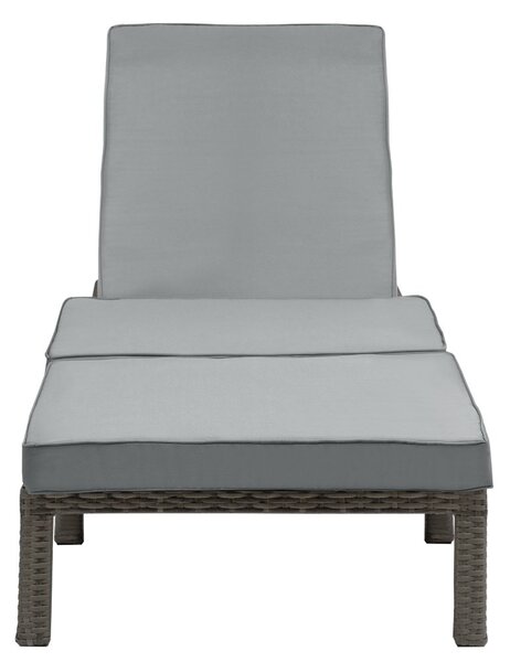 Polohovatelné ratanové lehátko BestBerg BBRF-1140G / šedá