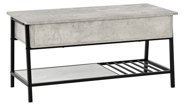 Velký konferenční stolek NORDIK LIFT, dekor beton, 94 × 43 × 46 cm, s výklopným úložným prostorem