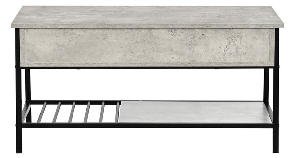 Velký konferenční stolek NORDIK LIFT, dekor beton, 94 × 43 × 46 cm, s výklopným úložným prostorem