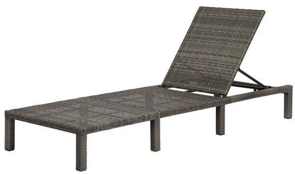 Polohovatelné ratanové lehátko BestBerg BBRF-1140G / šedá