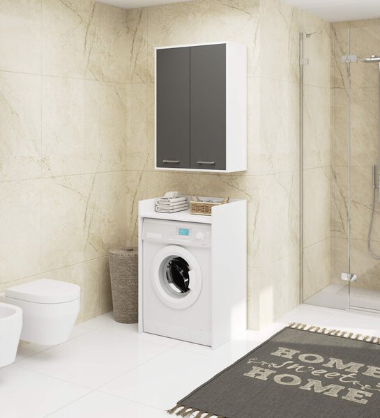 Ak furniture Závěsná koupelnová skříňka Fin W64 64 cm bílá/grafit
