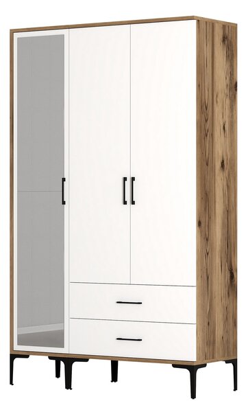 Šatní skříň Kiara RT (ořech + bílá). Akce -25%
