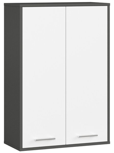 Ak furniture Závěsná koupelnová skříňka Fin W64 64 cm grafit/bílá