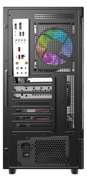 Počítačová skříň DarkFlash DS950V s displejem (černá) + 6 ventilátorů