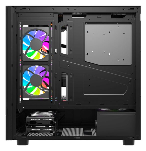 Počítačová skříň DarkFlash DS950V s displejem (černá) + 6 ventilátorů