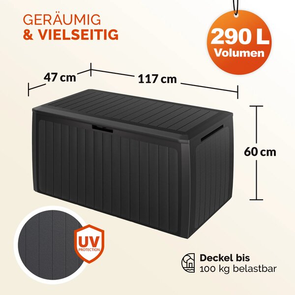 DB Garden Zahradní úložný box Jakob 290 L antracitový