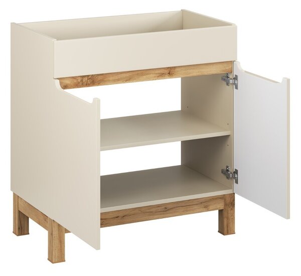 Comad Skříňka pod umyvadlo Bali Casad s deskou 80 cm kašmírová/dub wotan