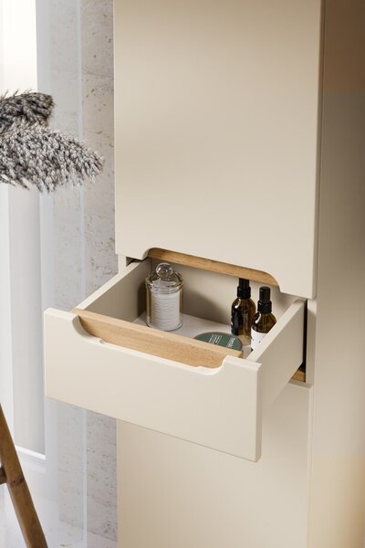 Comad Koupelnová sestava Bali Nature s deskou a skříňkami 60 cm kašmírová/dub wotan