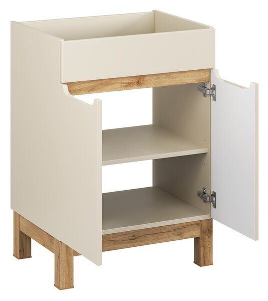 Comad Skříňka pod umyvadlo Bali Nature s deskou 60 cm kašmírová/dub wotan