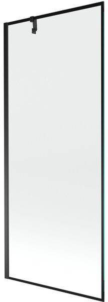 Mexen Next, vanová zástěna 1-křídlová 80 x 150 cm, fixní křídlo, 6 mm čiré sklo s černým vzorem, černý profil, 895-080-000-00-70-70