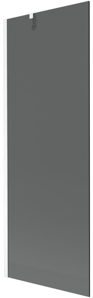 Mexen Next, vanová zástěna 1-křídlová 70 x 150 cm, fixní křídlo, 6 mm šedé sklo, bílý profil, 895-070-000-00-40-20