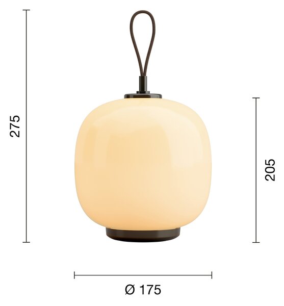 Přenosná stmívatelná lampa VL 45 Radiohus / Glossy Pale Yellow Glass