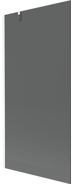 Mexen Next, vanová zástěna 1-křídlová 90 x 150 cm, fixní křídlo, 6 mm šedé sklo, bílý profil, 895-090-000-00-40-20
