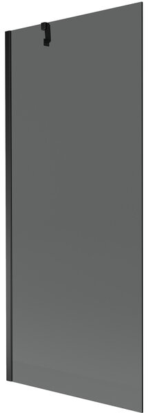 Mexen Next, vanová zástěna 1-křídlová 80 x 150 cm, fixní křídlo, 6 mm šedé sklo, černý profil, 895-080-000-00-40-70