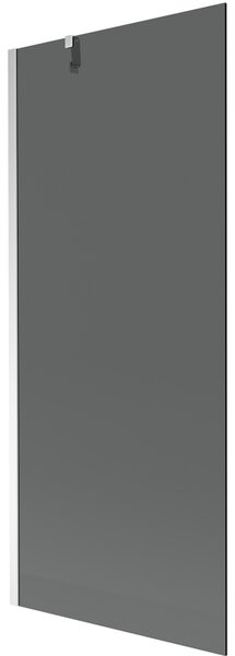 Mexen Next, vanová zástěna 1-křídlová 80 x 150 cm, fixní křídlo, 6 mm šedé sklo, chromový profil, 895-080-000-00-40-01