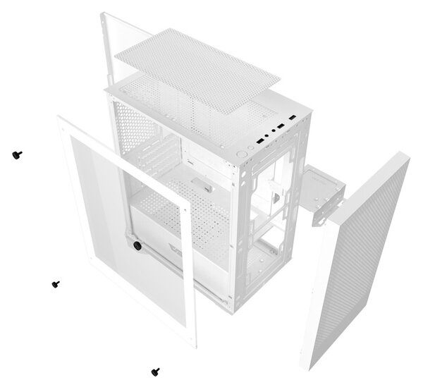 Počítačová skříň Darkflash M305 bez ventilátorů (bílá)