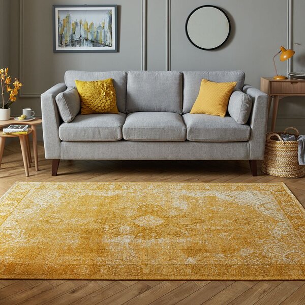 Flair Rugs, Kusový koberec Manhattan Antique Ochre, 120x170, žlutá, ložnice