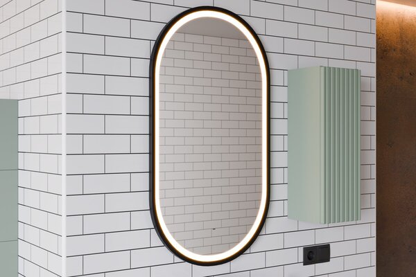 Comad Koupelnová sestava Casad Magic s deskou, umyvadly, skříňkami a LED zrcadlem 140 cm dub wotan