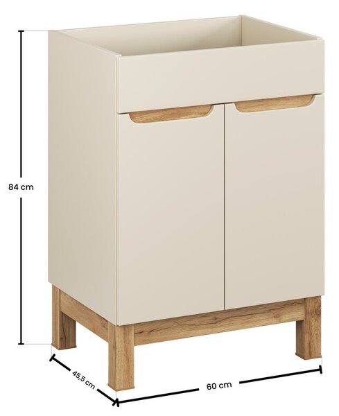 Comad Skříňka pod umyvadlo Bali 2D 60 cm kašmír/dub wotan
